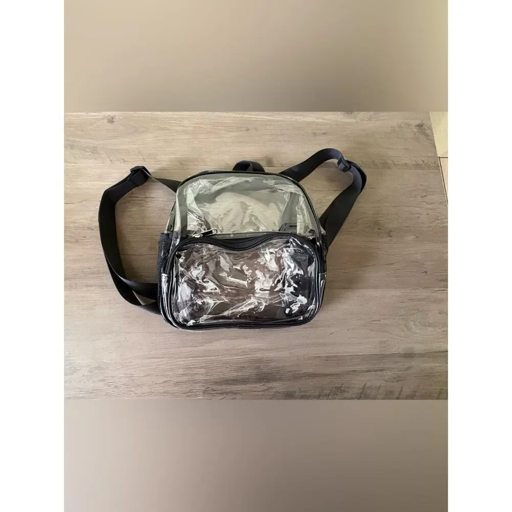 NWOT Clear Stadium Approved Backpack Transparent PVC Travel Concert School Bag